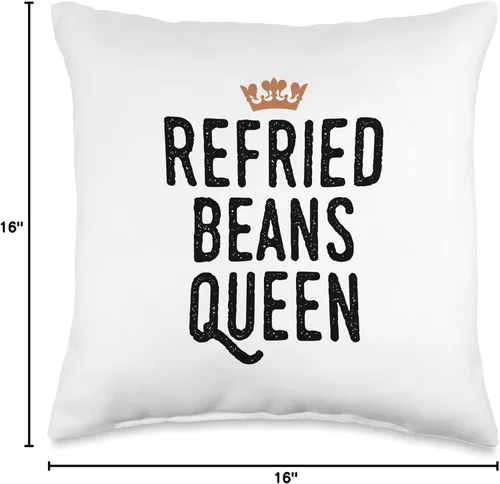 Miniatura 4 de Refried Beans Queen Almohada gráfica, 16 x 16 pulgadas, multicolor