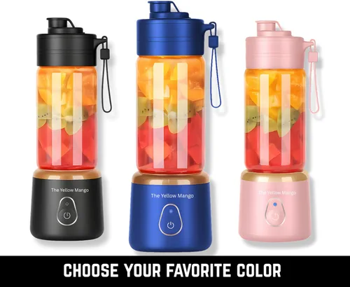 Miniatura 7 de Batidora de vidrio portátil, mini licuadora eléctrica USB para batidos y batidos, 16.9 fl oz, 12 cuchillas de acero inoxidable, recargable, ligero
