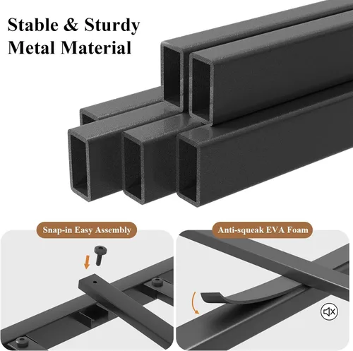 Miniatura 9 de LoVinson Base de cama individual con cabecero y estribo, marco de cama de plataforma de metal moderno para niños, soporta hasta 800 libras, no Negro