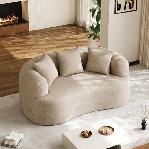Miniatura 11 de Sofá modular de gran tamaño de 131 pulgadas para sala de estar, moderno sofá de lujo de felpilla de 4 plazas extra profundo y ancho, con 4 cojines