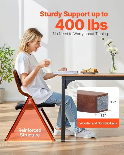 Miniatura 4 de VEVOR Silla de ratán moderna de mediados de siglo, silla tapizada de terciopelo con respaldo de ratán, silla retro para sala de estar, dormitorio