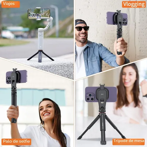 Miniatura 6 de UURIG TP05 Mini trípode extensible para cámara, portátil, mango para selfie, trípode de cámara web de escritorio con tornillo de 1/4 pulgadas