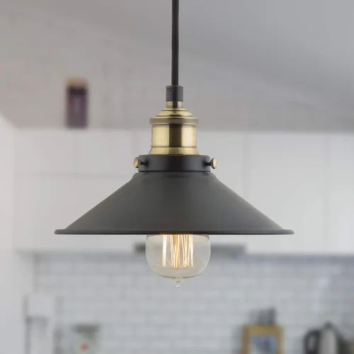 Miniatura 5 de Linea di Liara LL-P407 lámpara de techo industrial Andante, aplique de un foco con pantalla de metal y cable, con cubierta de 5 pulgadas, diseño