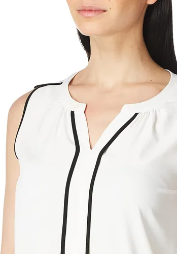 Miniatura 2 de Calvin Klein Top sin mangas con cuello dividido para mujer
