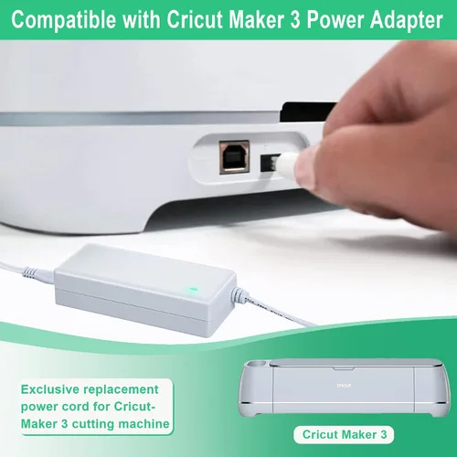 Miniatura 5 de Cable de alimentación compatible con la máquina de corte Cricut Maker 3, cable de repuesto de alimentación de 24 V CC compatible con adaptador