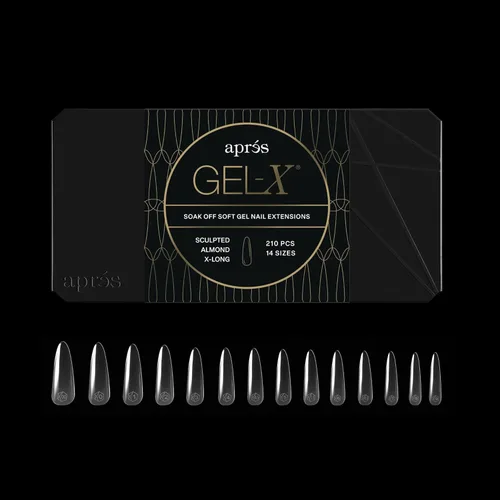 Miniatura 9 de Aprés Gel-X® Almendra Caja de Puntas de Uñas 280 Puntas Gel-X, Puntas Suaves, 14 Tamaños 00-9 Incluye mitades