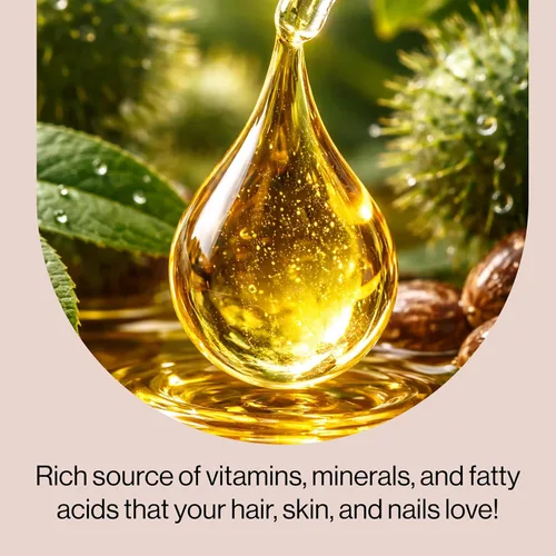 Miniatura 6 de Aceite de ricino orgánico Kitsch para el crecimiento del cabello - 100% aceite de ricino puro, botella de vidrio orgánica prensada en frío sin