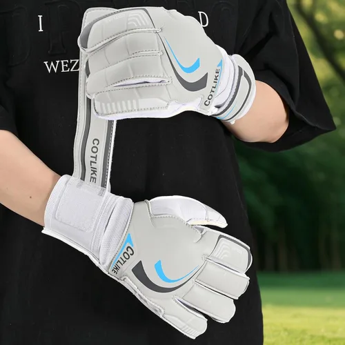 Miniatura 6 de Guantes de portero de fútbol – Guantes de portero de fútbol para niños, niñas, jóvenes y adultos, guantes de portero de fútbol de látex de 0.18 Gris