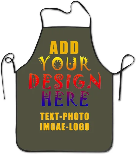 Miniatura 20 de Delantal personalizado personalizado para mujeres y hombres, delantales de cocina para cocinero, nombre personalizado, texto, logotipo, imagen
