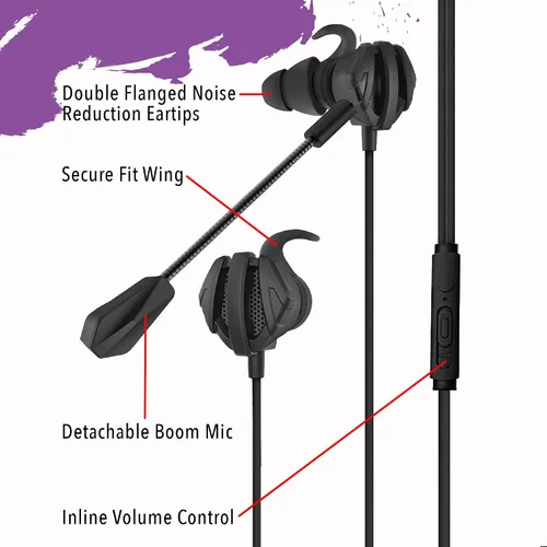 Miniatura 2 de Maxell Auriculares con micrófono desmontable Boom, negro, 199616