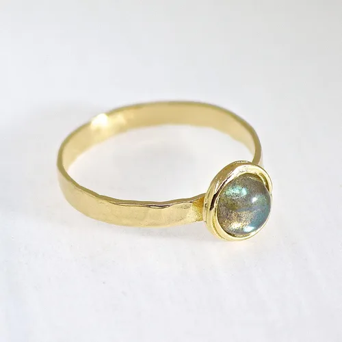 Miniatura 72 de Anillo de oro de piedras preciosas, anillo de piedra chapada en oro de 14 quilates, anillo de piedra apilable, anillo de oro de piedra pequeña