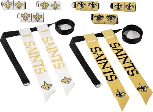 Miniatura 20 de Franklin Sports NFL - Conjuntos de fútbol con bandera del equipo de la NFL, cinturones + banderas, para niños + adultos, se adapta a cintura