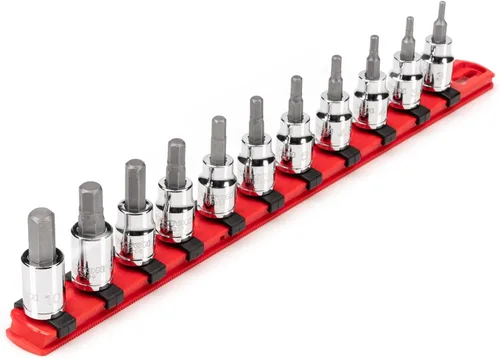 TEKTON SHB91107 - Juego de llaves hexagonales de 3/8 pulgadas con riel, 11 piezas (0.118-0.394 in)