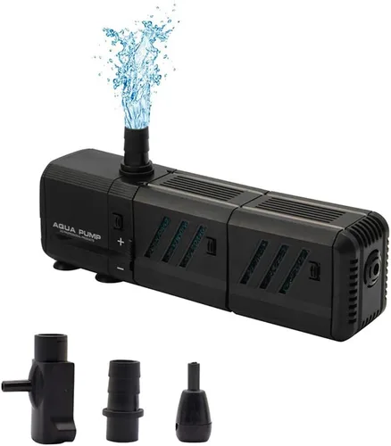 Miniatura 9 de MQ Bomba de agua sumergible de 400 GPH (1500 L/H, 15 W) con filtros y boquillas de agua, ultra silenciosa para acuario, pecera, estanque, fuente