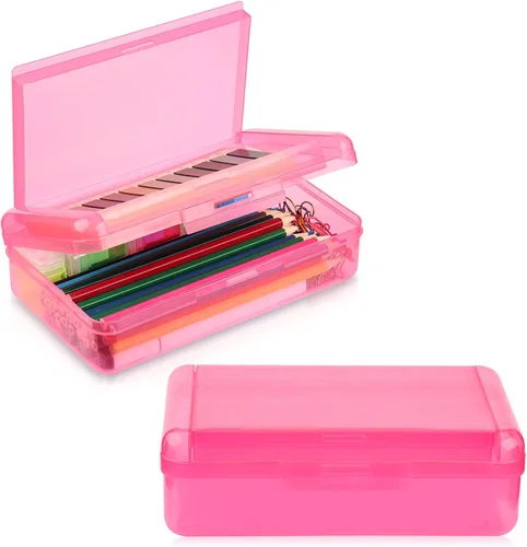 Miniatura 15 de Meiikun Caja de Lápices, Cajas de Lápices de Gran Capacidad 2 Compartimentos, Estuche Rígido de Lápices con Tapa Hermética, Caja Organizadora de 1