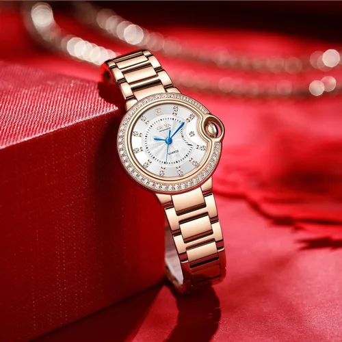 Miniatura 2 de Redhai Women Watches Analog Quartz Watch Mosaic with Diamonds Pearl Bracelet Dress Watch for Female Waterproof Wristwatch with Rhinestones Bracelet