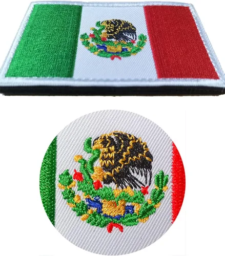 Miniatura 3 de 2 parches de bandera de México de AliPlus bordados tácticos militares con gancho y bucle