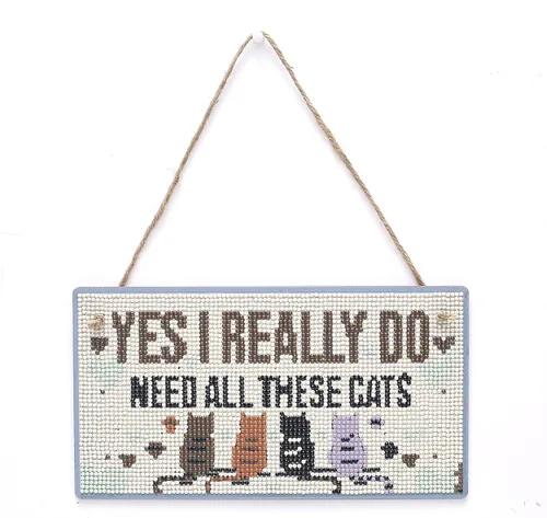 Miniatura 9 de Cartel colgante de pintura de diamante de gato 5D DIY – Colgantes de ventana de puerta de arte de taladro completo – Kit de arte de pared de jardín