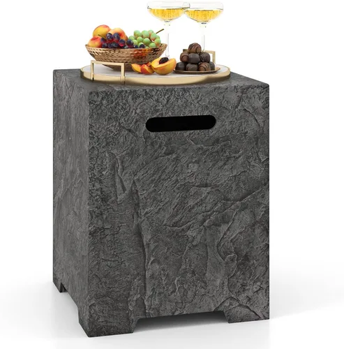 Miniatura 9 de Tangkula Mesa de cubierta de tanque de propano, cubierta de almacenamiento para tanque de gas al aire libre con almohadilla ajustable para los pies