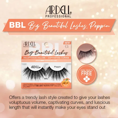 Miniatura 2 de Ardell BBL Big Beautiful Lashes 971 Poppin, con adhesivo transparente DUO, 1 paquete