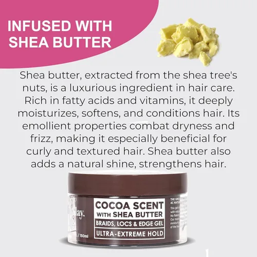 Miniatura 2 de Esha Slick N Slay - Gel trenzado 3 en 1 para trenzas y bordes, sujeción ultra extrema para el cabello, brillo hidratante y acondicionador, gel