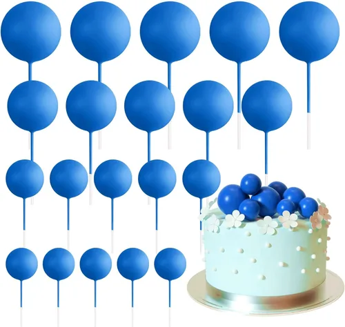 Miniatura 22 de ASTARON 20 piezas de decoración de bolas para pastel, mini globos, decoración de pastel con palos, bolas de pastel plateadas para graduación, boda