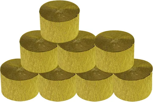 8 rollos de serpentinas de papel crepé dorado, decoración de fiesta para boda, cumpleaños, baby shower, Año Nuevo, graduación, Navidad, suministros
