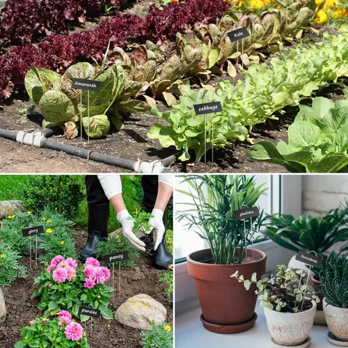 Miniatura 6 de STARTOSTAR Paquete de 30 etiquetas metálicas para plantas resistentes a la intemperie, altura de 10.6 pulgadas, área de etiqueta de 3.5 x 1.2