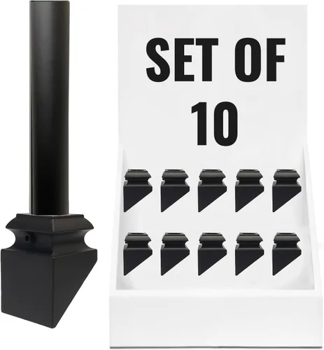 Miniatura 13 de Base plana para balaustrés delgada - para balaustres cuadrados de hierro de 1/2 pulgada - Juego de 10 (Negro satinado) - DH-SS2