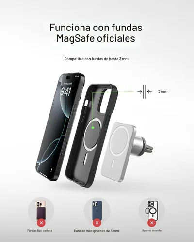 Miniatura 5 de Belkin MagSafe Vent Mount Pro - Soporte MagSafe para teléfono de automóvil, soporte magnético para teléfono compatible con iPhone 17, 16, 15