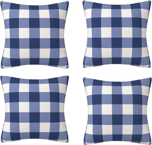Miniatura 22 de Happy Fall - Funda de almohada decorativa de otoño para interiores y exteriores, funda de cojín de lino con calabaza azul acuarela para sofá, sala