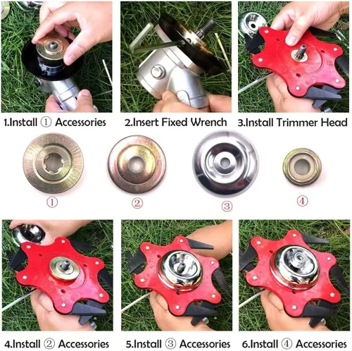 Miniatura 4 de OXT Adaptador de cabezal de recortadora de 6 cuchillas, kit de adaptador de cuchilla