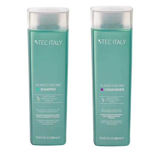 Tec Italy Champú rehidratante Hi + acondicionador para cabello seco dañado