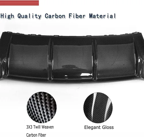 Miniatura 4 de Difusor trasero de fibra de carbono para Audi A3 Sline S3 Sedan 2017-2019 difusor trasero parachoques cubierta alerón