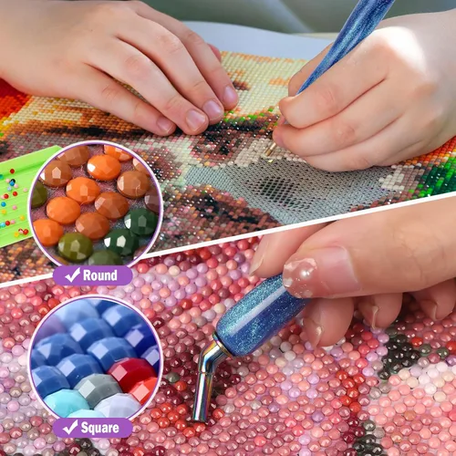 Miniatura 4 de Snewvie Juego de herramientas de accesorios para bolígrafos de pintura de diamante, 3 bolígrafos de arte de diamante con purpurina y 12 puntas