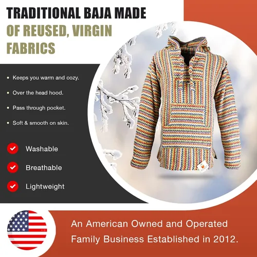 Miniatura 3 de Funny Guy Mugs Baja - Sudadera de alta calidad con capucha, estilo Jerga Poncho