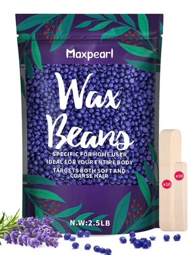 Miniatura 6 de Maxpearl - Perlas de cera dura para depilación, bolsa de recarga de 1.13 kg de cera dura para bikini brasileño, cara, cejas, axilas, brazos, pecho