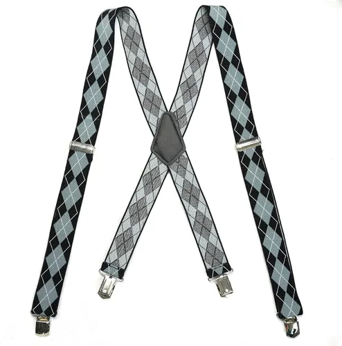 Miniatura 2 de Tirantes para hombre MELOTOUGH con clip duradero gris Argyle
