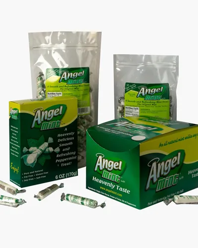 Miniatura 3 de Original Angel Mint Caja de 40 onzas Golosinas de menta envueltas individualmente Caramelos antiguos Puro y natural Sin grasa Sin gluten