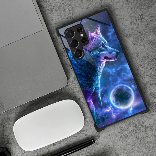 Miniatura 566 de CARLOCA Funda compatible con Samsung Galaxy S22 Ultra, diseño gráfico de Star Howling Wolfs Samsung Galaxy S22 Ultra, diseño gráfico, a prueba