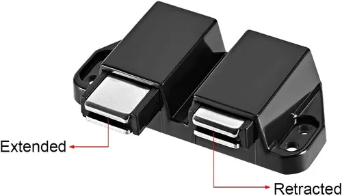 Miniatura 3 de uxcell Pestillo magnético de doble toque para armario puerta armario negro 4pcs