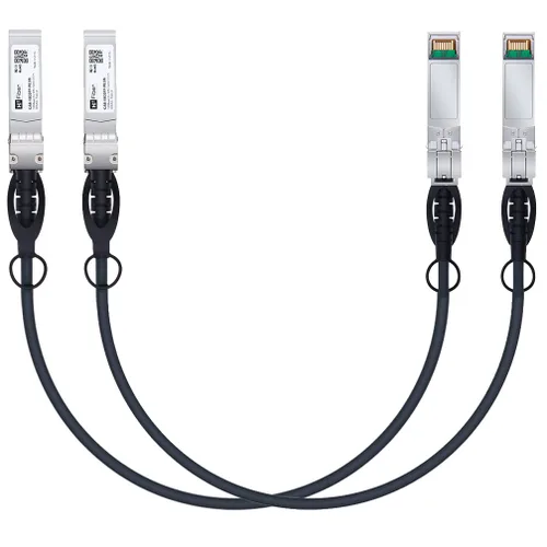 Miniatura 24 de H!Fiber SFP+ Cable 10G SFP+ DAC, 0.8 ft (0.82 pies), cable Twinax de cobre de conexión directa pasiva para Cisco SFP-H10GB-CU0.25M, Ubiquiti UniFi