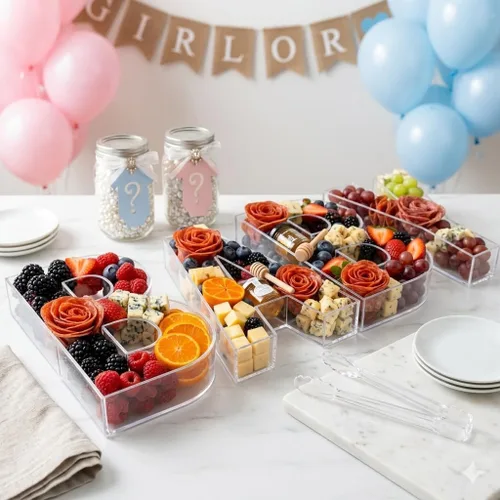 Miniatura 2 de Letras grandes de acrílico transparente rellenables para baby shower con pinzas para alimentos, letras reutilizables para revelación de género