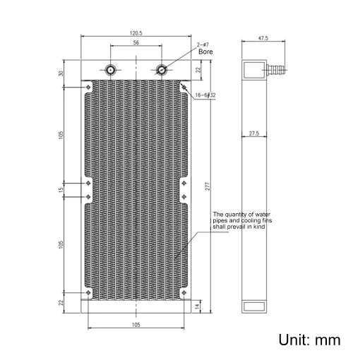 Miniatura 3 de Clyxgs Radiador de refrigeración por agua, radiador intercambiador de calor de aluminio de 12 tubos con ventilador para PC, CPU, computadora