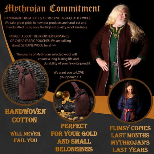 Miniatura 2 de Mythrojan Riñonera con cordón para renacimiento, accesorios para disfraz, bolsa de joyería
