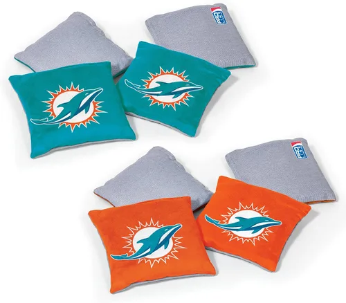 Wild Sports - Bolsas de frijoles de doble cara de fútbol americano profesional de la NFL, 8 unidades, bolsas de lanzamiento de primera calidad para