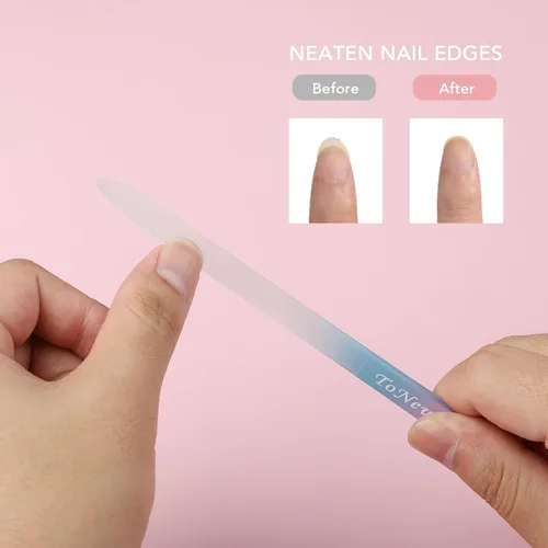 Miniatura 7 de Lima de uñas de vidrio en estuche, lima de uñas de cristal, lima checa, lima de uñas grabadas de doble cara para arte de uñas y cuidado de uñas