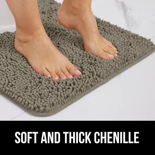 Miniatura 88 de Gorilla Grip - Tapete de baño de felpilla gruesa, suave y absorbente, secado rápido, de microfibra, con reverso de caucho, para piso de ducha, Nube