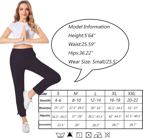 Miniatura 5 de HARTPOR Women's Golf Yoga Pants Stretchy with Belt Loop Slacks for Work Business with 3 Pockets