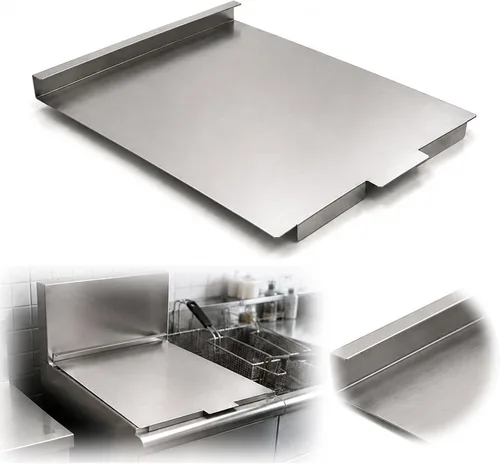 MorningRo La freidora comercial cuenta con una tapa interior de acero inoxidable que mide 22 pulgadas de largo x 15.35 pulgadas de ancho para evitar